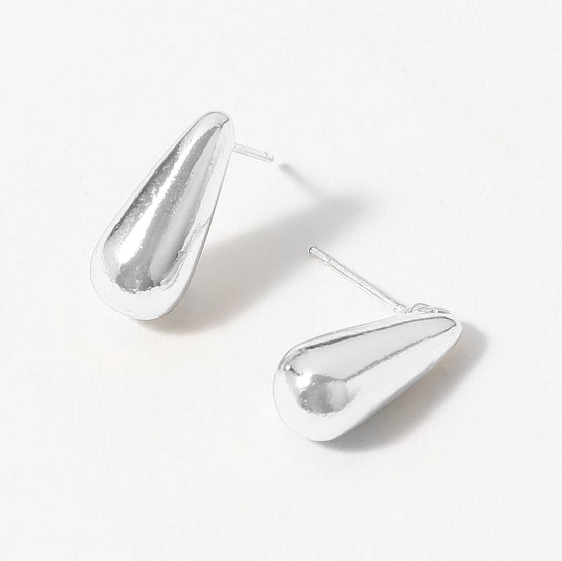 18K Gold Dipped Sterling Silver Post Teardrop Earrings: Gold
