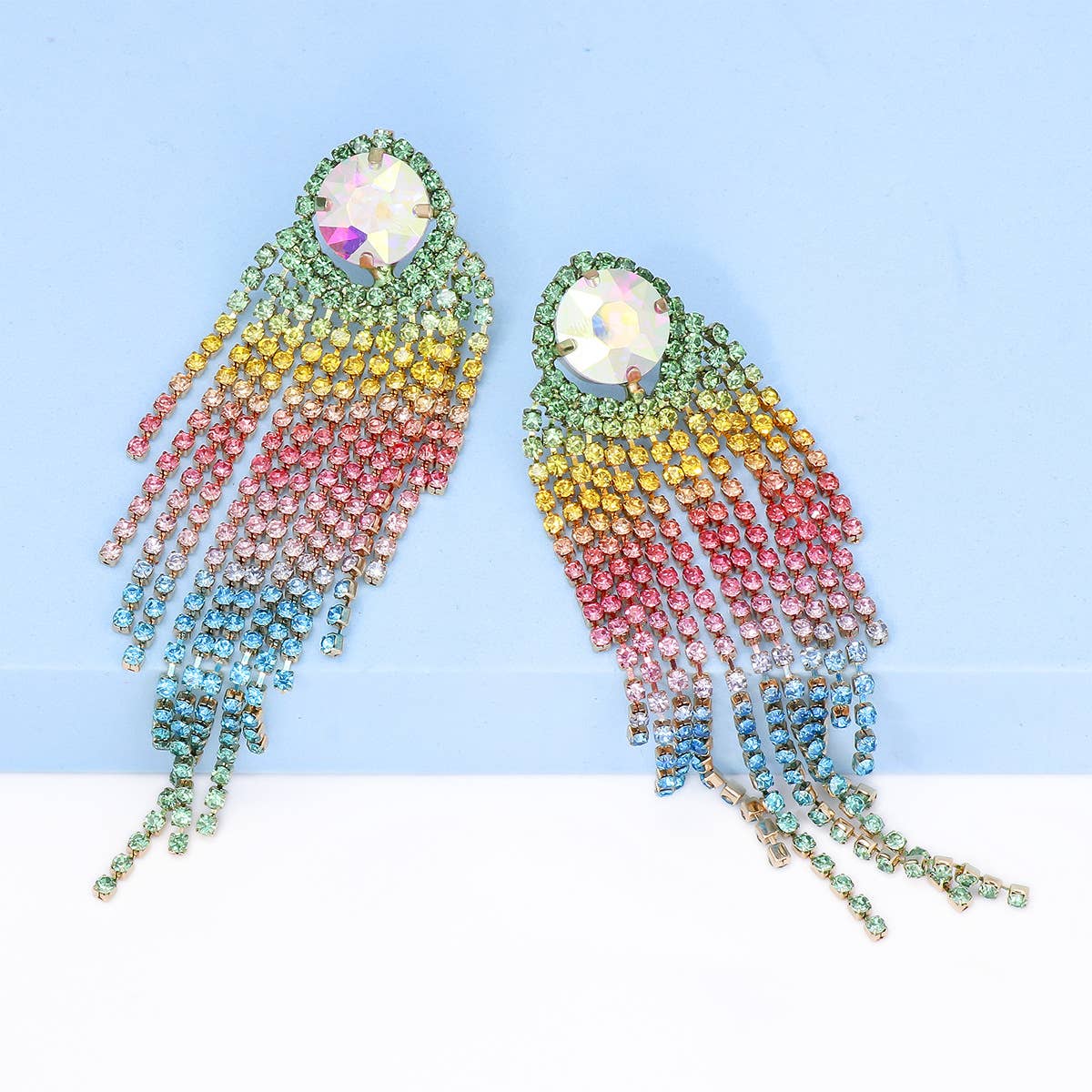 Rainbow Color Tassel Earrings E8389