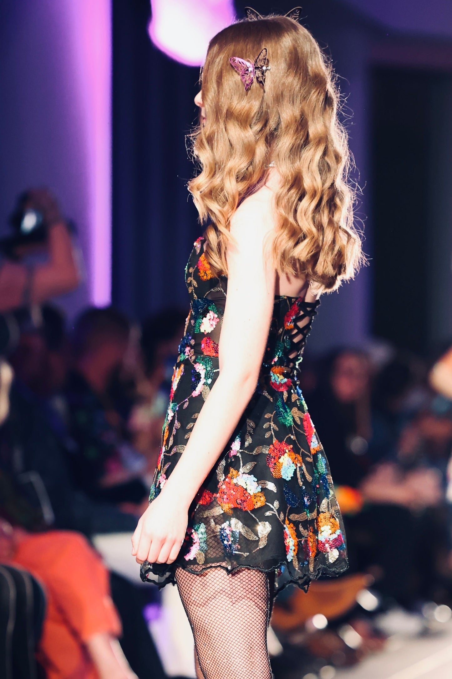 Black Floral Sequin mini