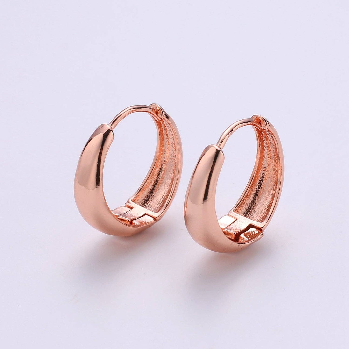 24k Vermeil Gold Earrings, Huggie Earring, Tiny Earrings, Smooth Plated Earrings, Handmade Earring, Everyday Wear Earrings, 20mm Earring K-702 K-704: Gold