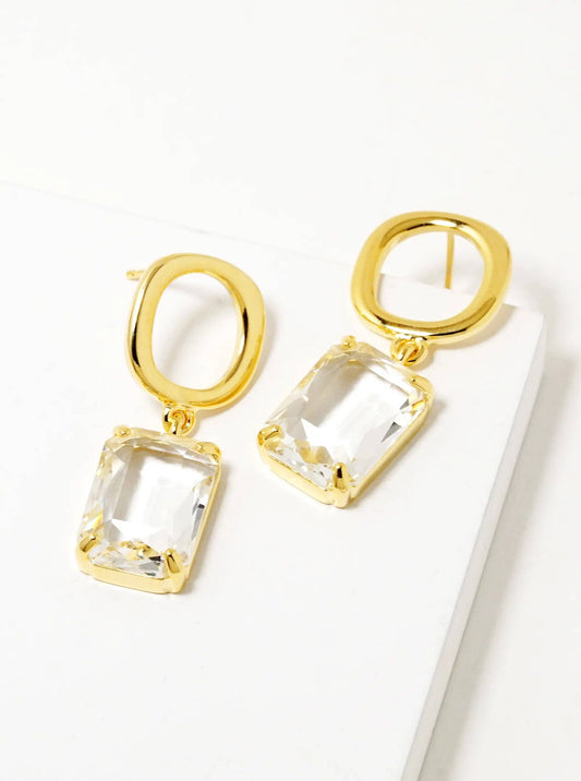 White Gold Dipped 13mm CZ Drop Dangle Earrings: Gold