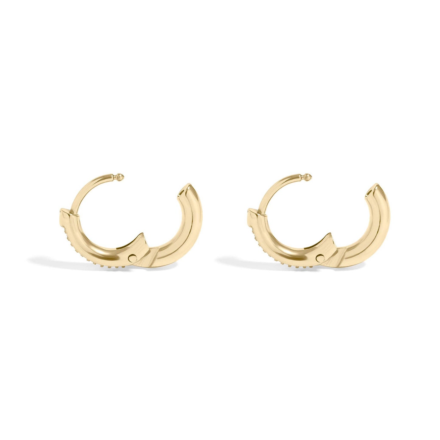 18K Gold PVD Stainless Steel CZ Mini Huggie Earrings: Gold