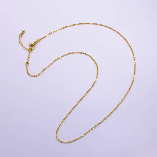 14K Gold Filled 1mm Cable Chain 18 Inch Necklace