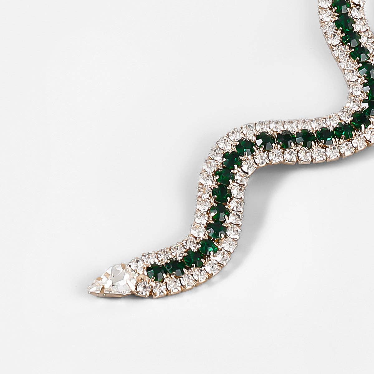 Snake Rhinestone Earrings E5672: Gold