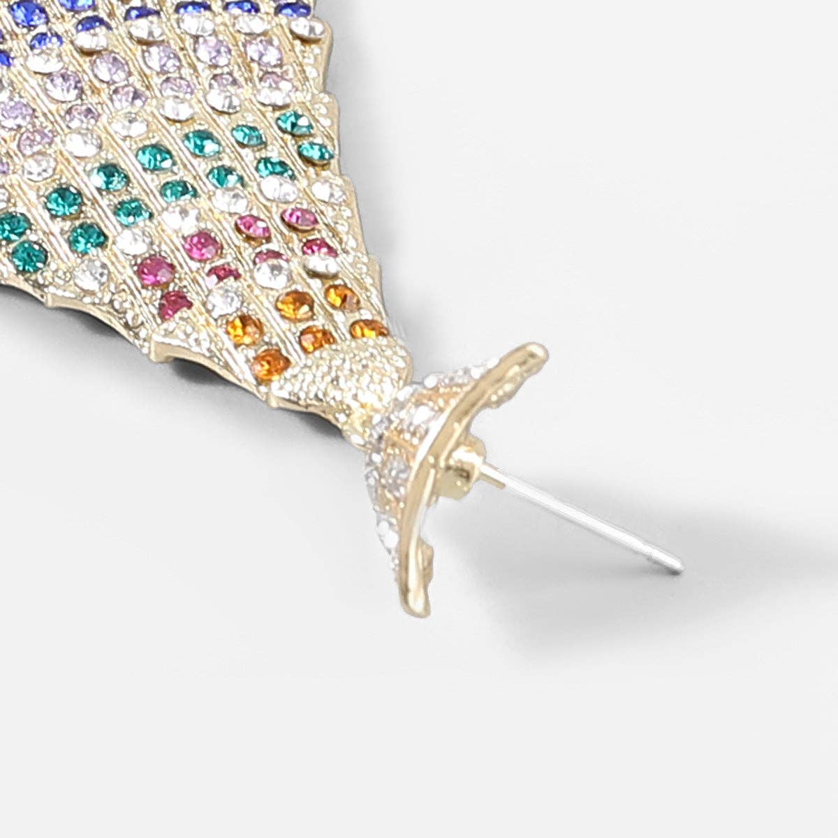 Triangle Rhinestone Earrings E5617: Multi