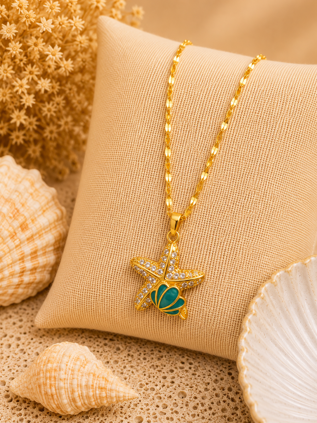 Ocean Treasures Necklace – Gold Plated & Stainless Steel: MIX OF SET 18
