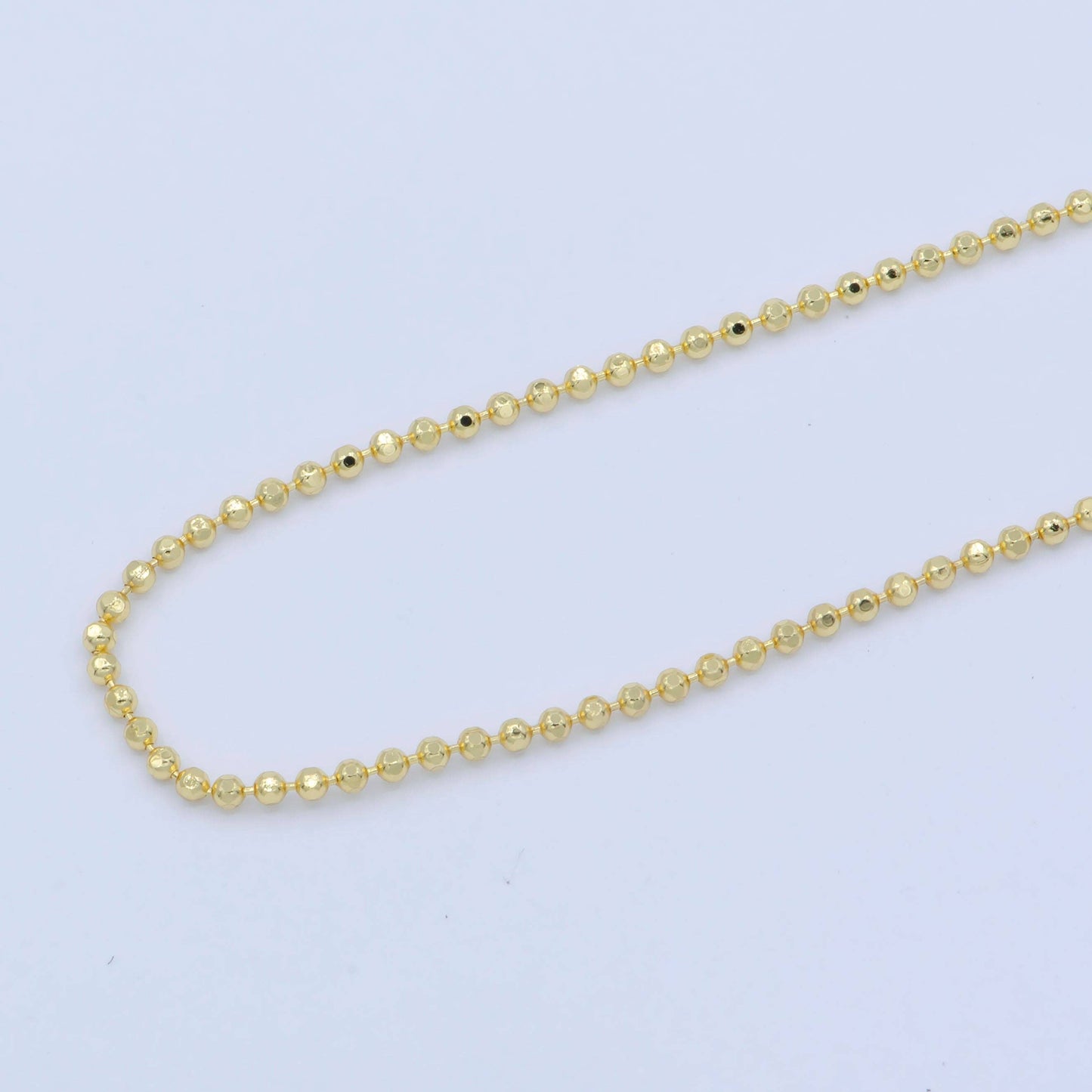 Clearance Pricing BLOWOUT 24K Gold Filled 1.5mm Round Beaded Chain 18 Inch Layering Necklace | WA-234