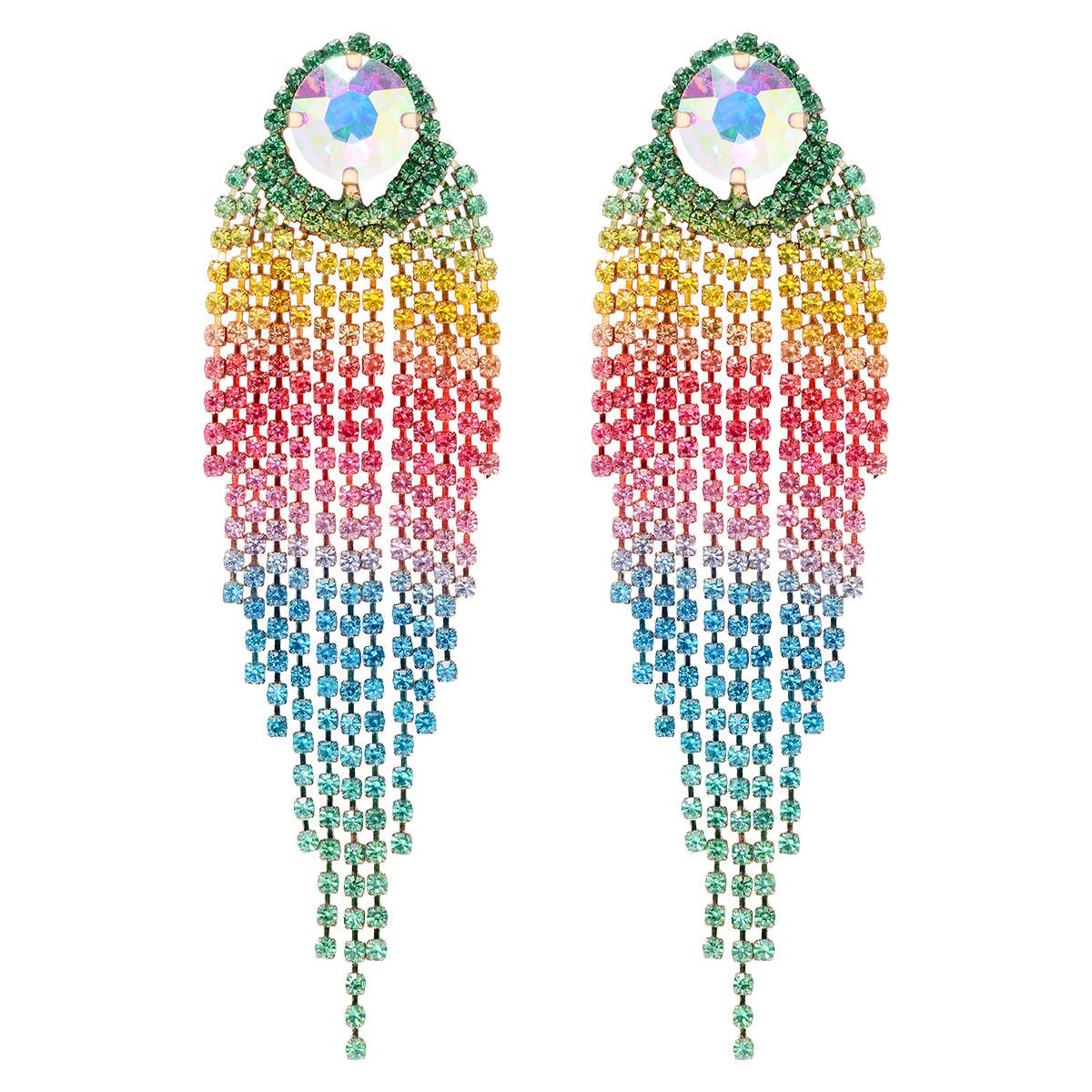 Rainbow Color Tassel Earrings E8389