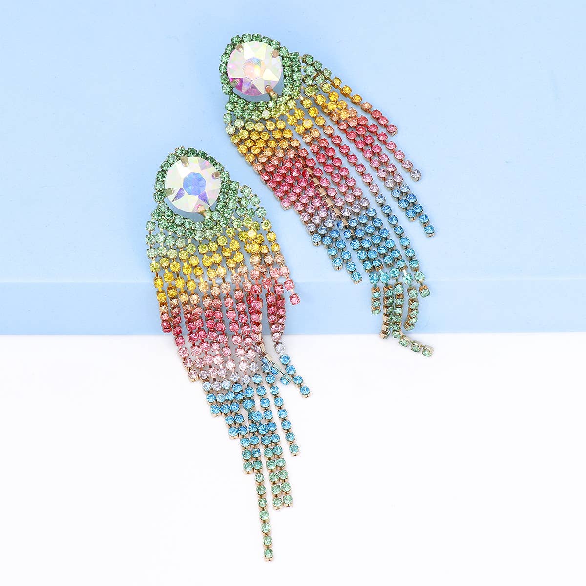 Rainbow Color Tassel Earrings E8389