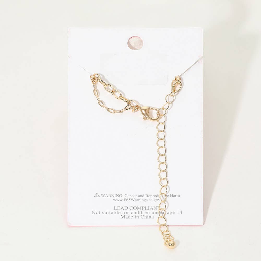Gold Dipped Oval Link Chain Layered Anklet: Gold