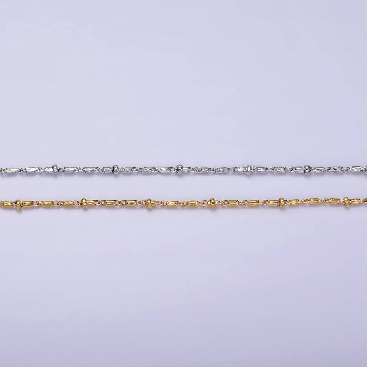 24K Gold Filled Tube Chain With Gold Beads For Wholesale Necklace Dainty Satellite Chain Jewelry Making Supplies | WA-1857 WA-1858 Clearance Pricing: Gold