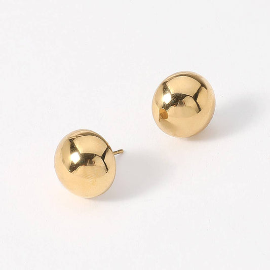 18K Gold Dipped Stainless Steel Dome Stud Earrings
: Gold