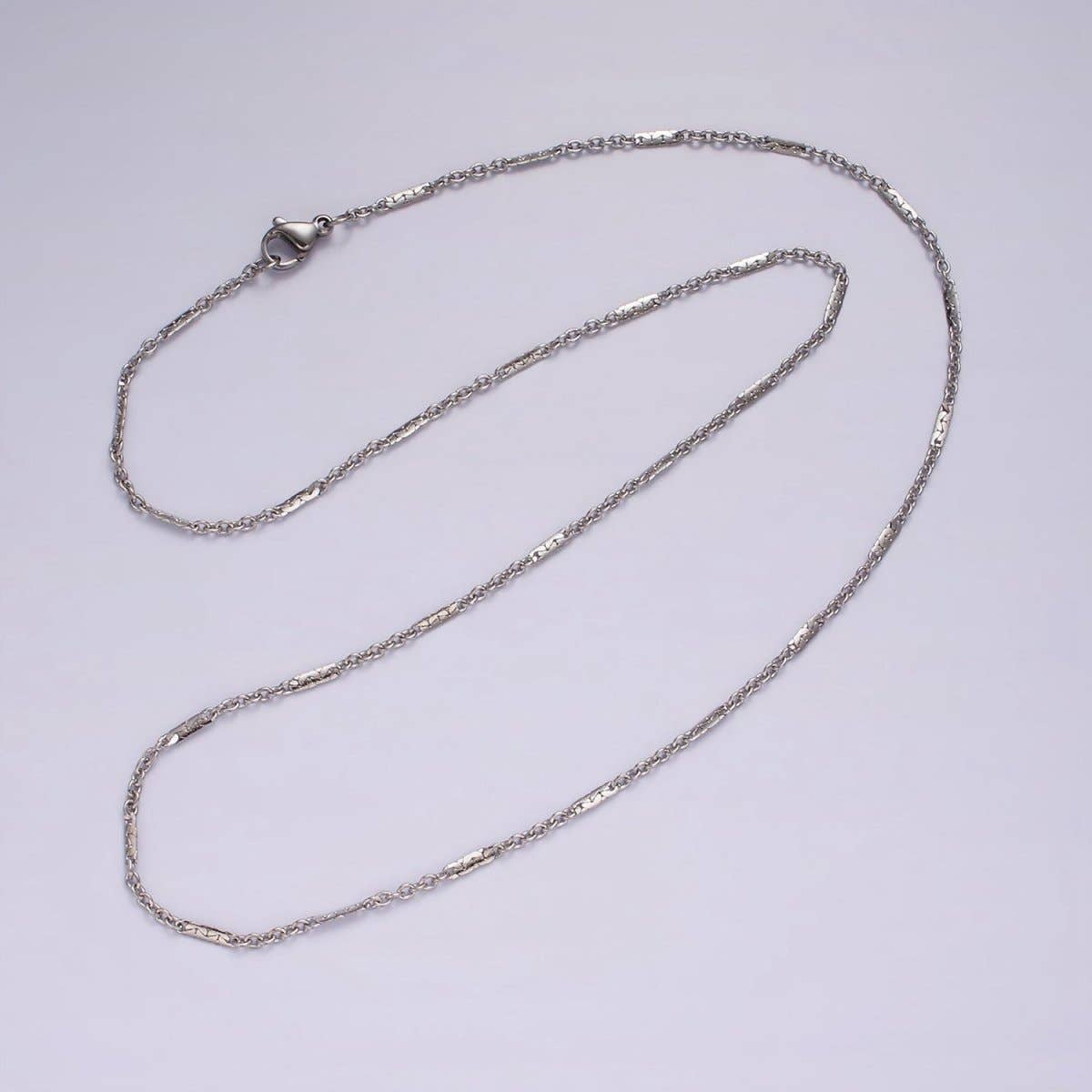 Dainty Stainless Steel 1.5mm Cable Chain 19.6 Inch Necklace in Silver | WA-2396