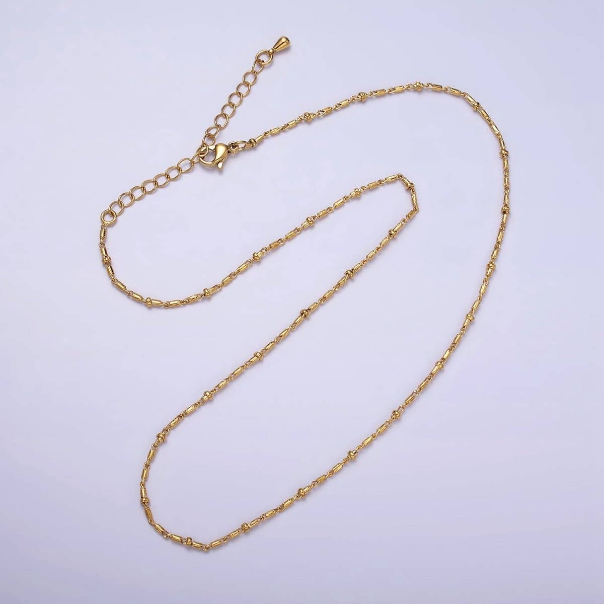 24K Gold Filled Tube Chain With Gold Beads For Wholesale Necklace Dainty Satellite Chain Jewelry Making Supplies | WA-1857 WA-1858 Clearance Pricing: Silver