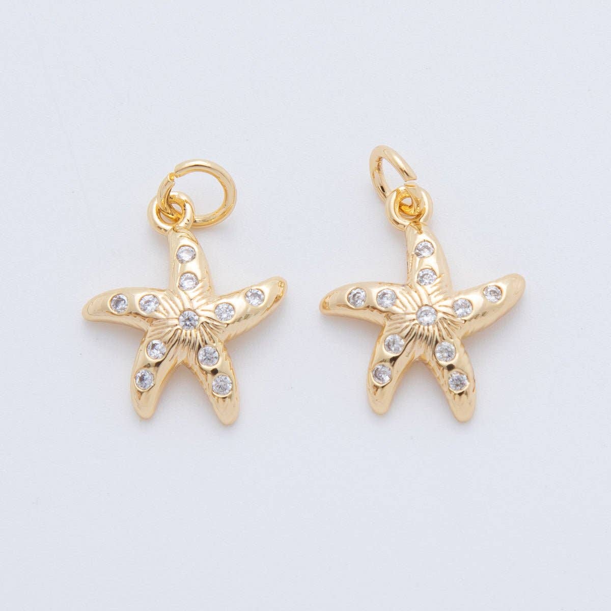 18K Gold Filled 20mm Micro Paved CZ Sea Starfish Charm | AF802
