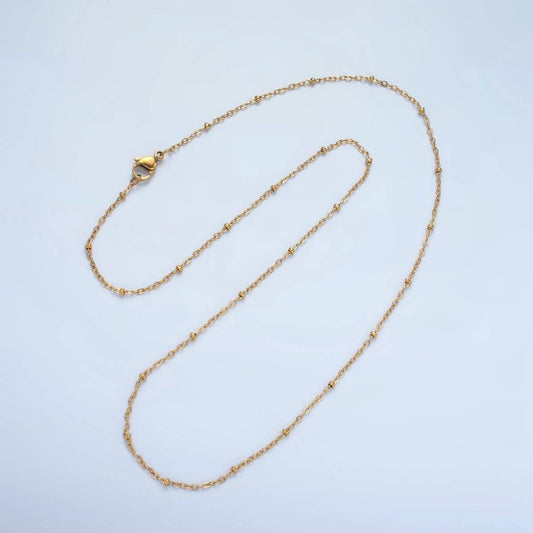 24K Gold Filled 2mm Satellite Cable Chain 20 Inch Necklace in Gold & Silver | WA-2610 WA-2611: Gold