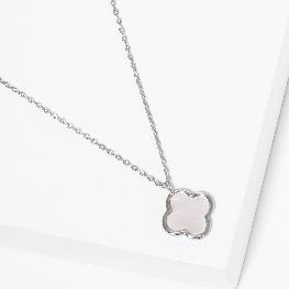 Gold-Dipped Colored Clover Charm Necklace: RWH / ONE SIZE