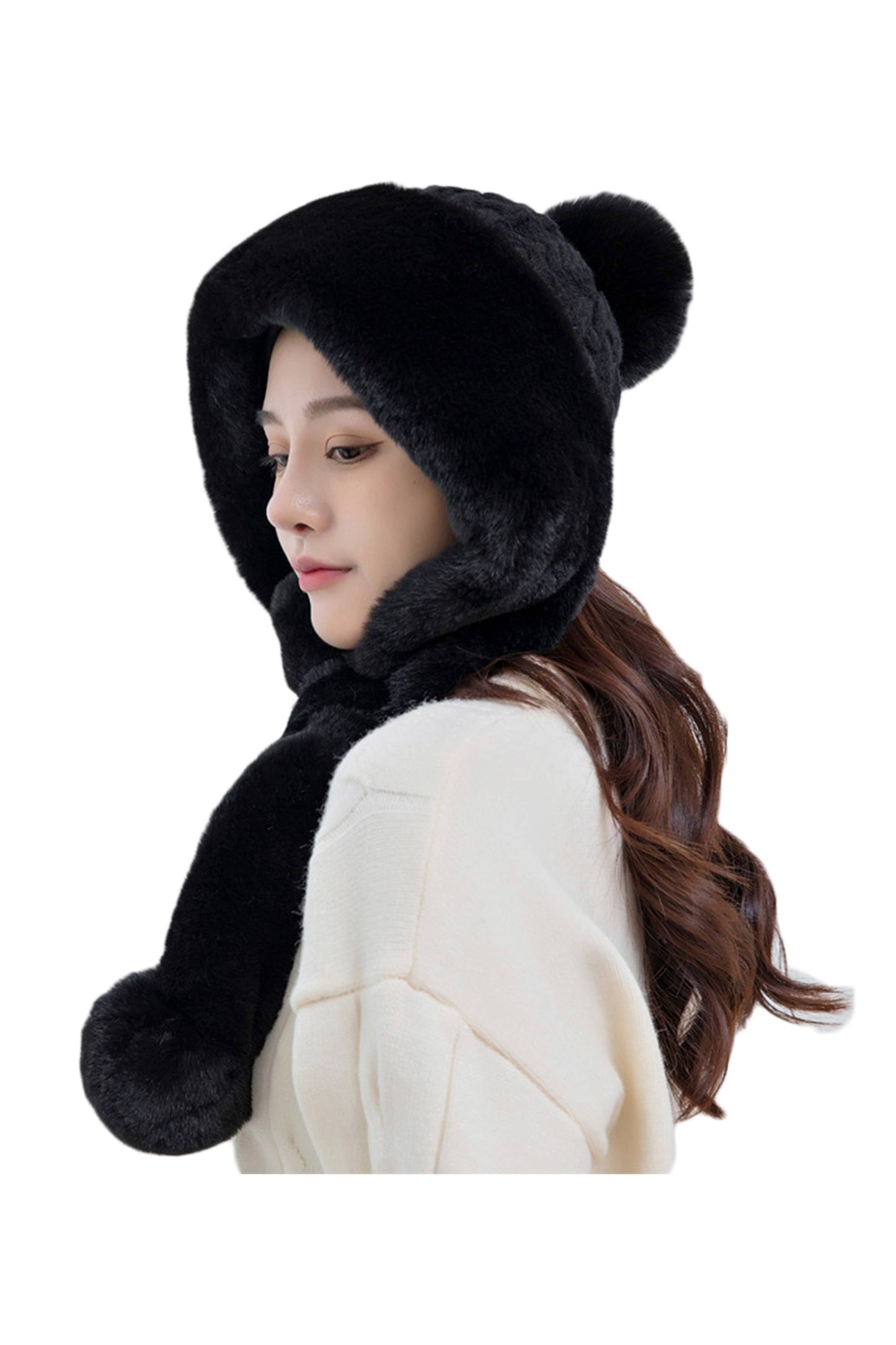 Plush Bib Hat : Grey