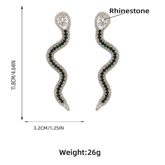 Snake Rhinestone Earrings E5672: Gold