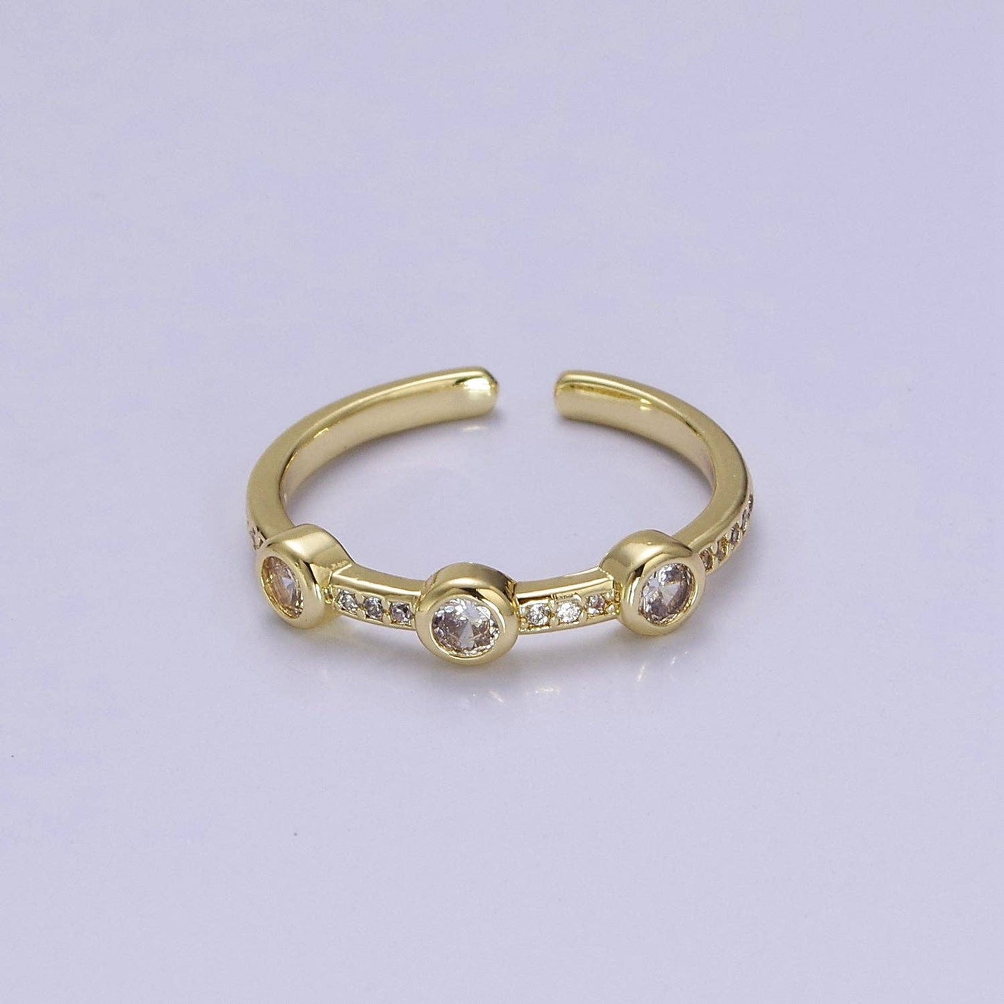 Dainty pink green clear stone ring stackable ring cubic cz: Green
