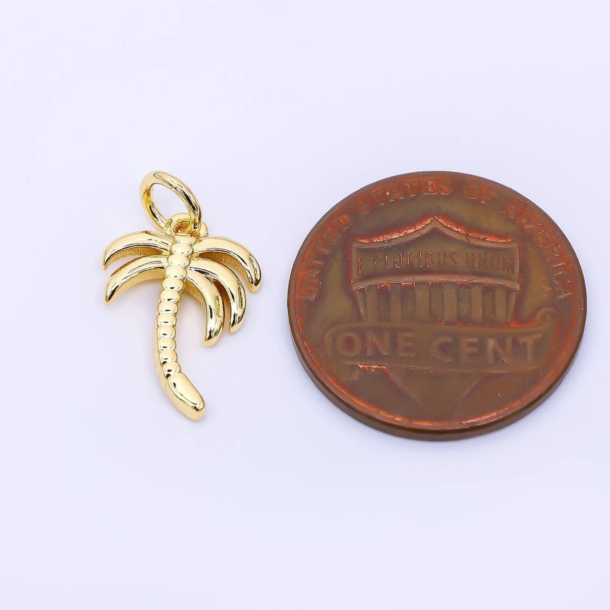 24K Gold Filled 14mm Coconut Tree Charm | AF-537
