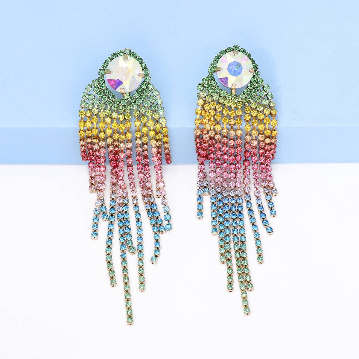 Rainbow Color Tassel Earrings E8389