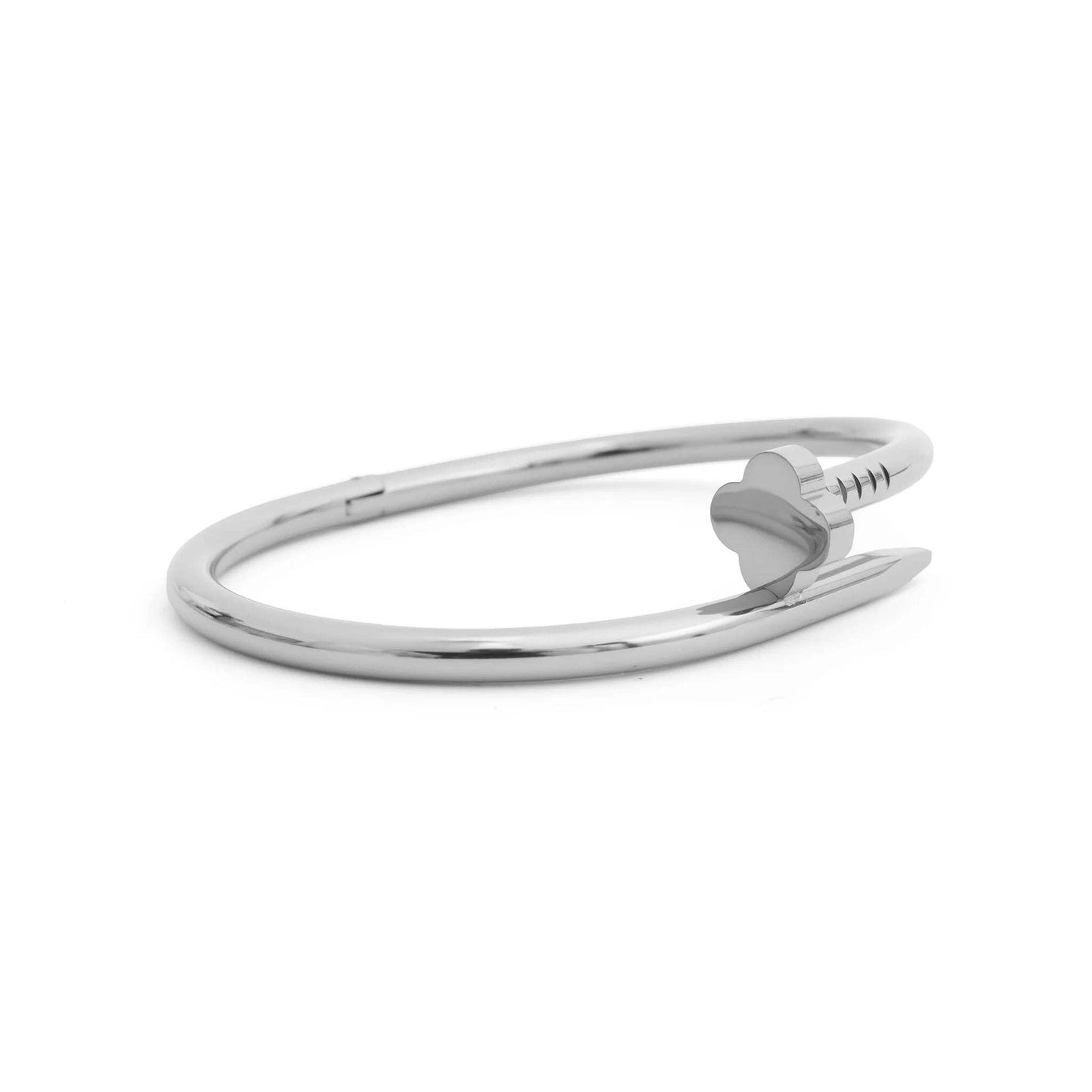 18K Gold PVD Stainless Steel Floral Nail Bangle: Gold