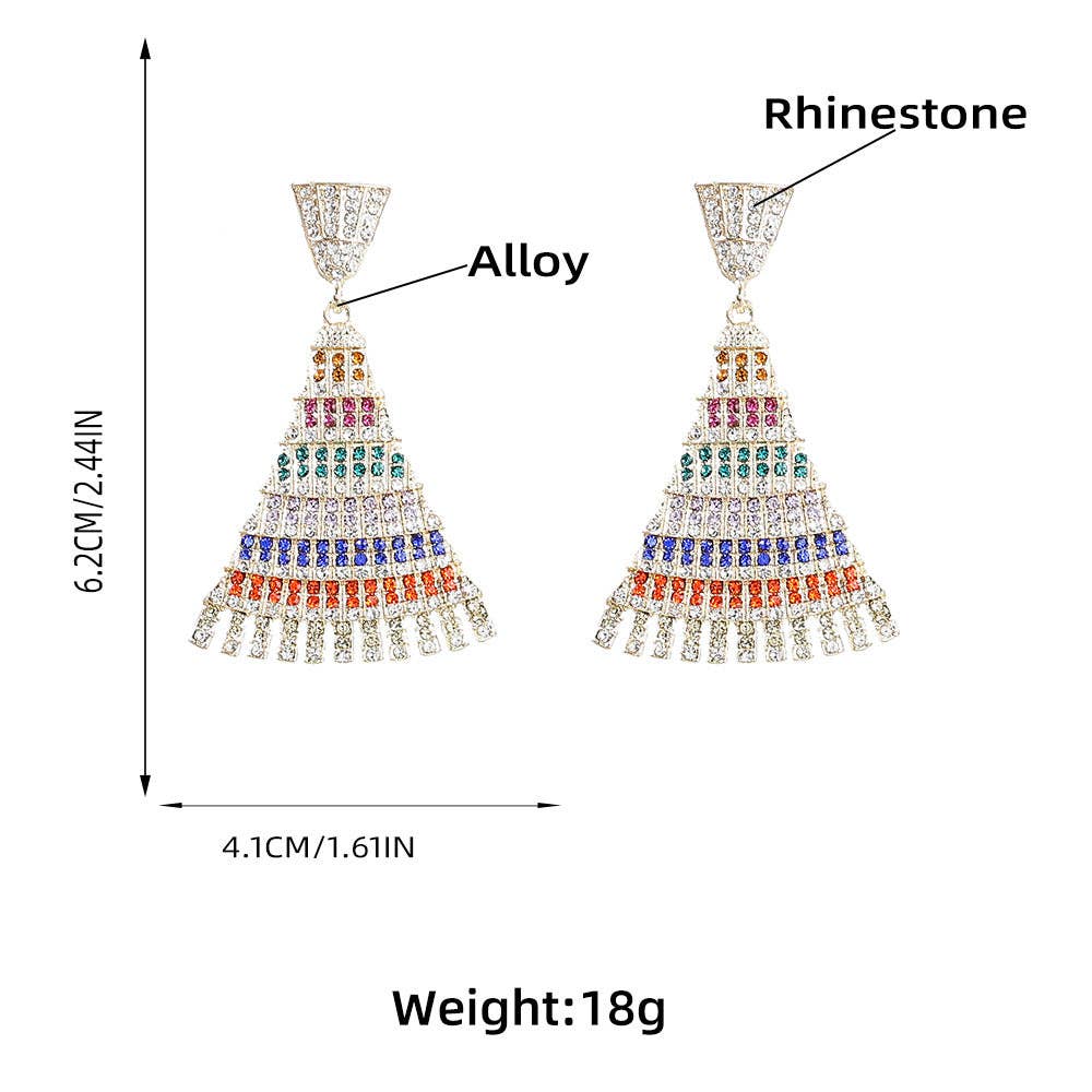 Triangle Rhinestone Earrings E5617: Multi
