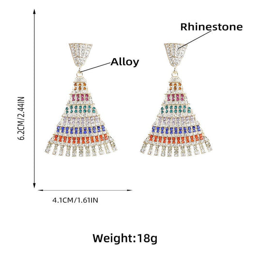 Triangle Rhinestone Earrings E5617: Multi