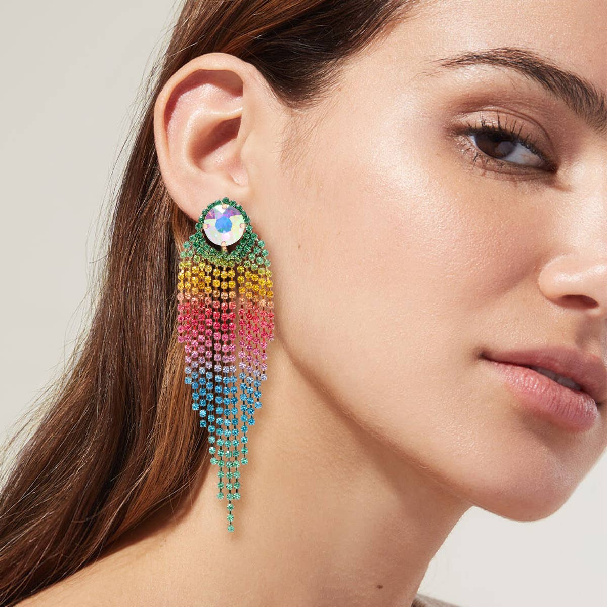 Rainbow Color Tassel Earrings E8389