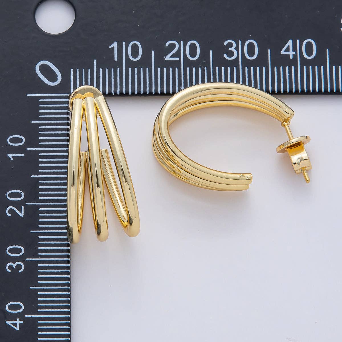 18K Gold Filled 5mm Nugget Rondelle Geometric Textured Cuff Bracelet | WA-3860
