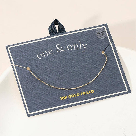 18K Gold Filled Twisted Chain Bracelet