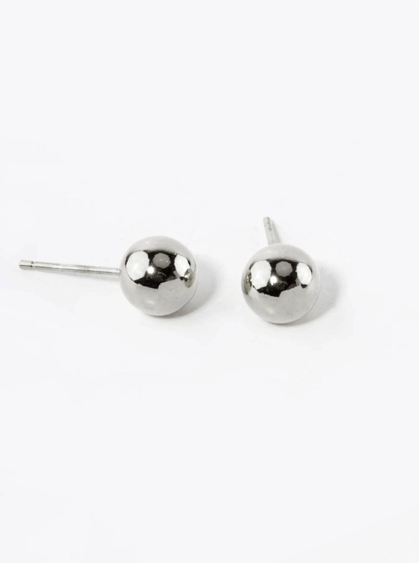 White Gold Dipped 7mm Ball Stud Earrings: Gold