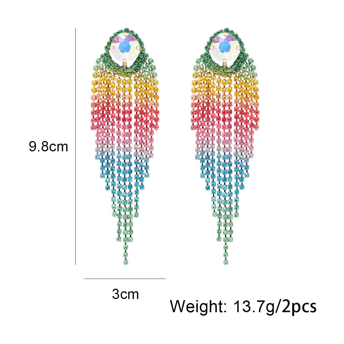 Rainbow Color Tassel Earrings E8389