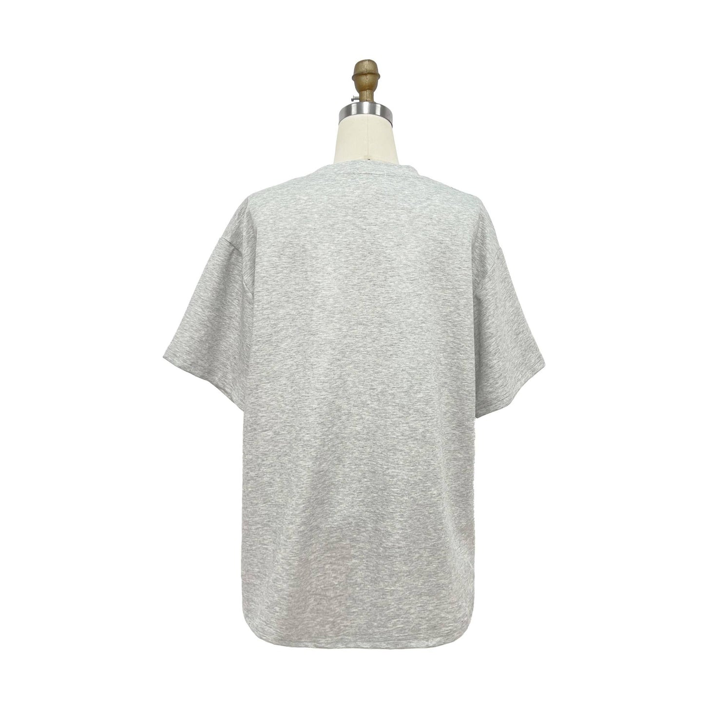 X8796CT Oversized Embellished Crew Neck T Shirt: WHITE / ONE SIZE