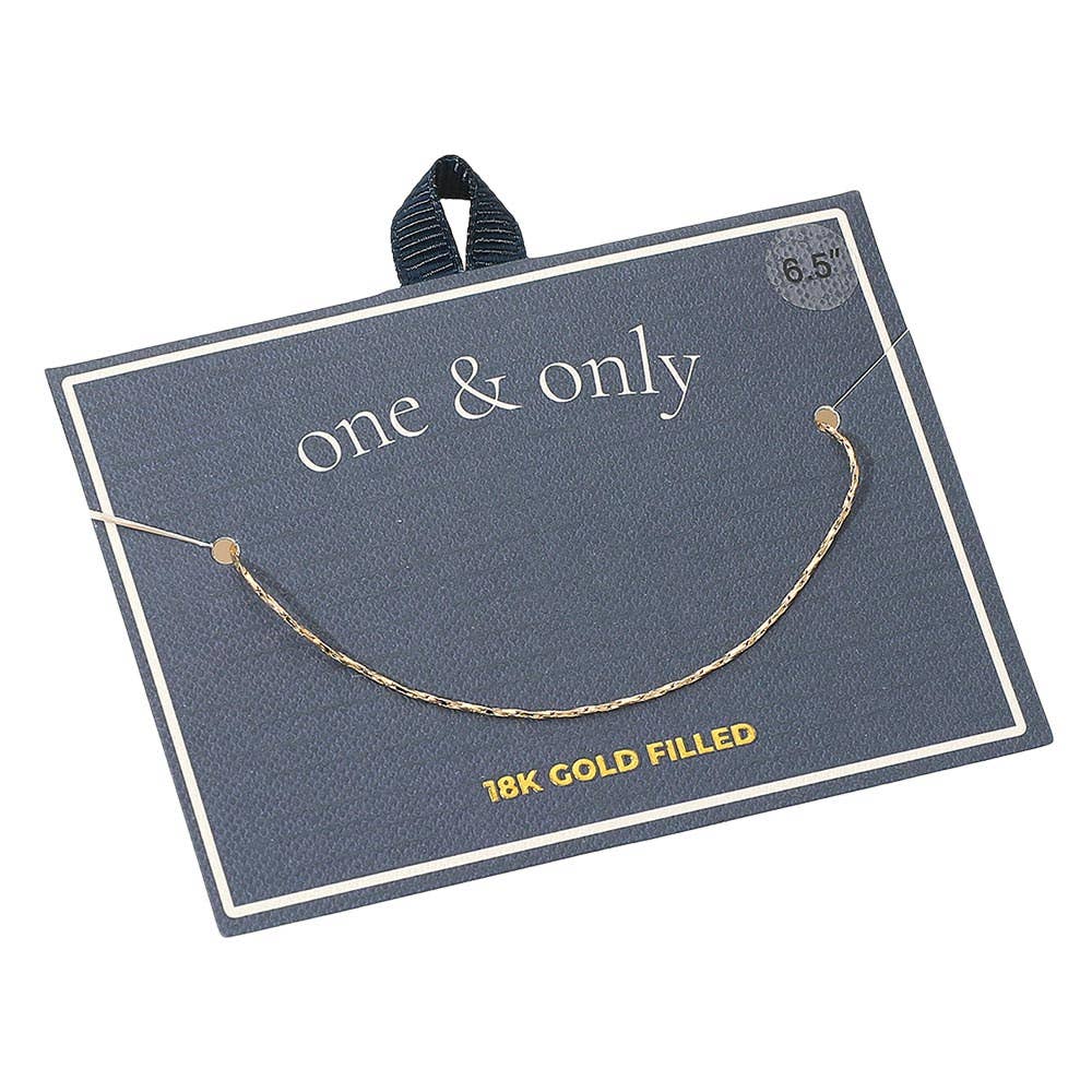 18K Gold Filled Twisted Chain Bracelet