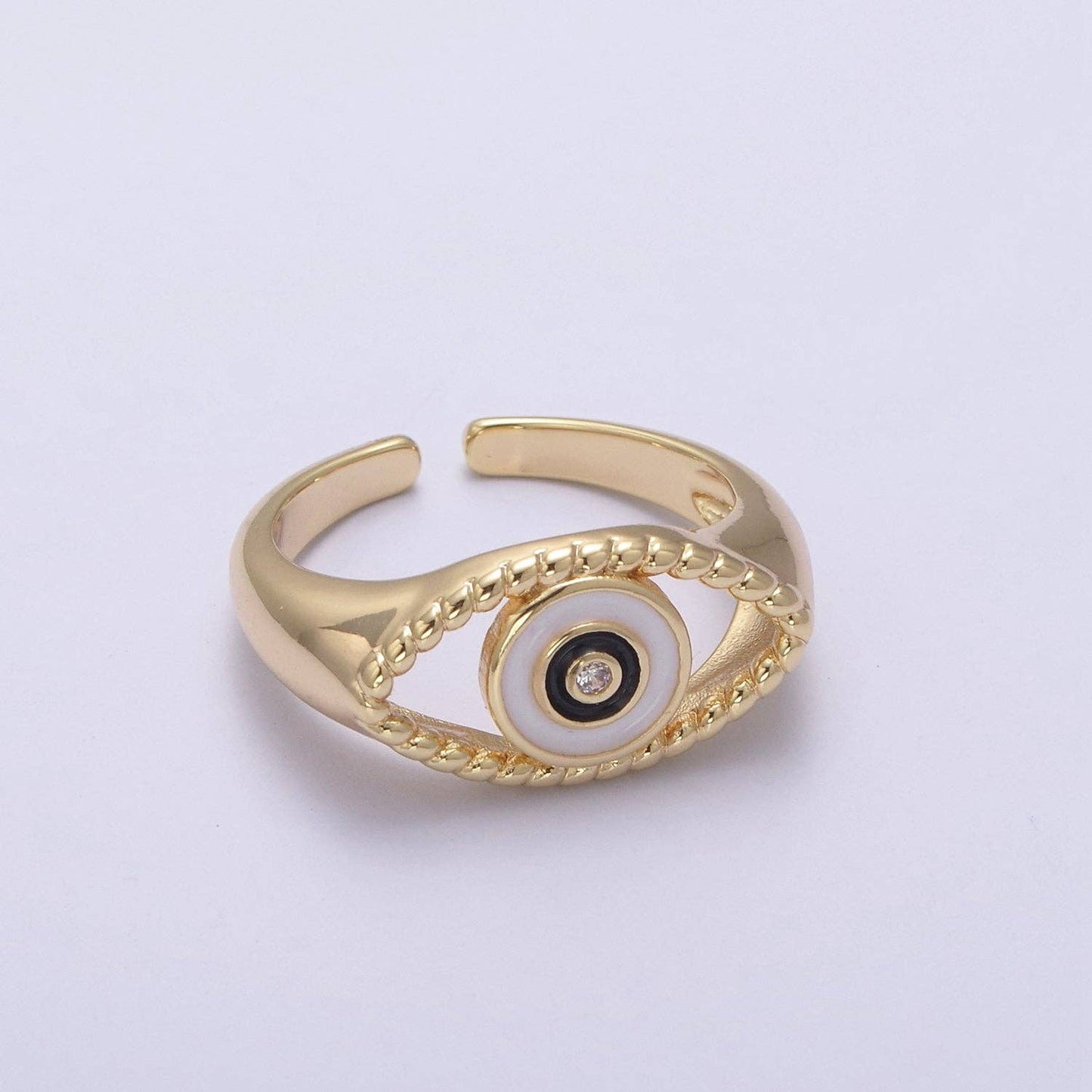 Gold Filled Colorful Evil Eye Open Ring U254 U255 U256 U257: Blue