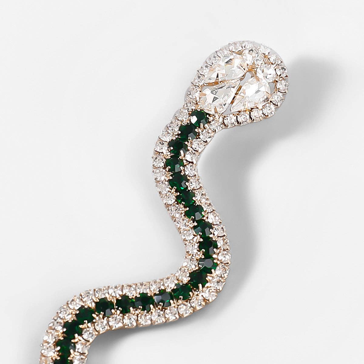 Snake Rhinestone Earrings E5672: Gold
