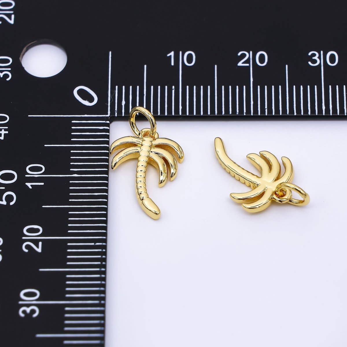 24K Gold Filled 14mm Coconut Tree Charm | AF-537
