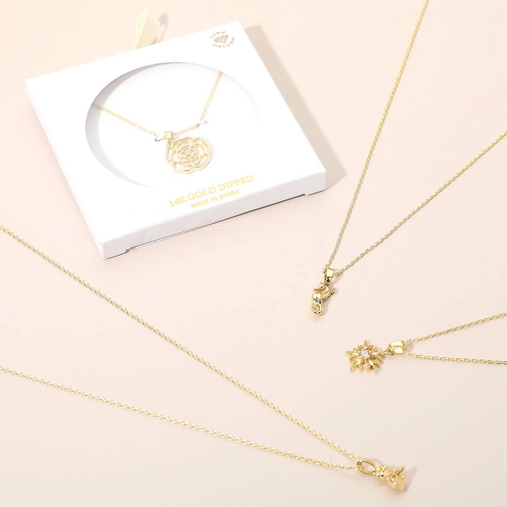 14K Gold Dipped Baguette Cut CZ Stone Cross Pendant Necklace: Silver