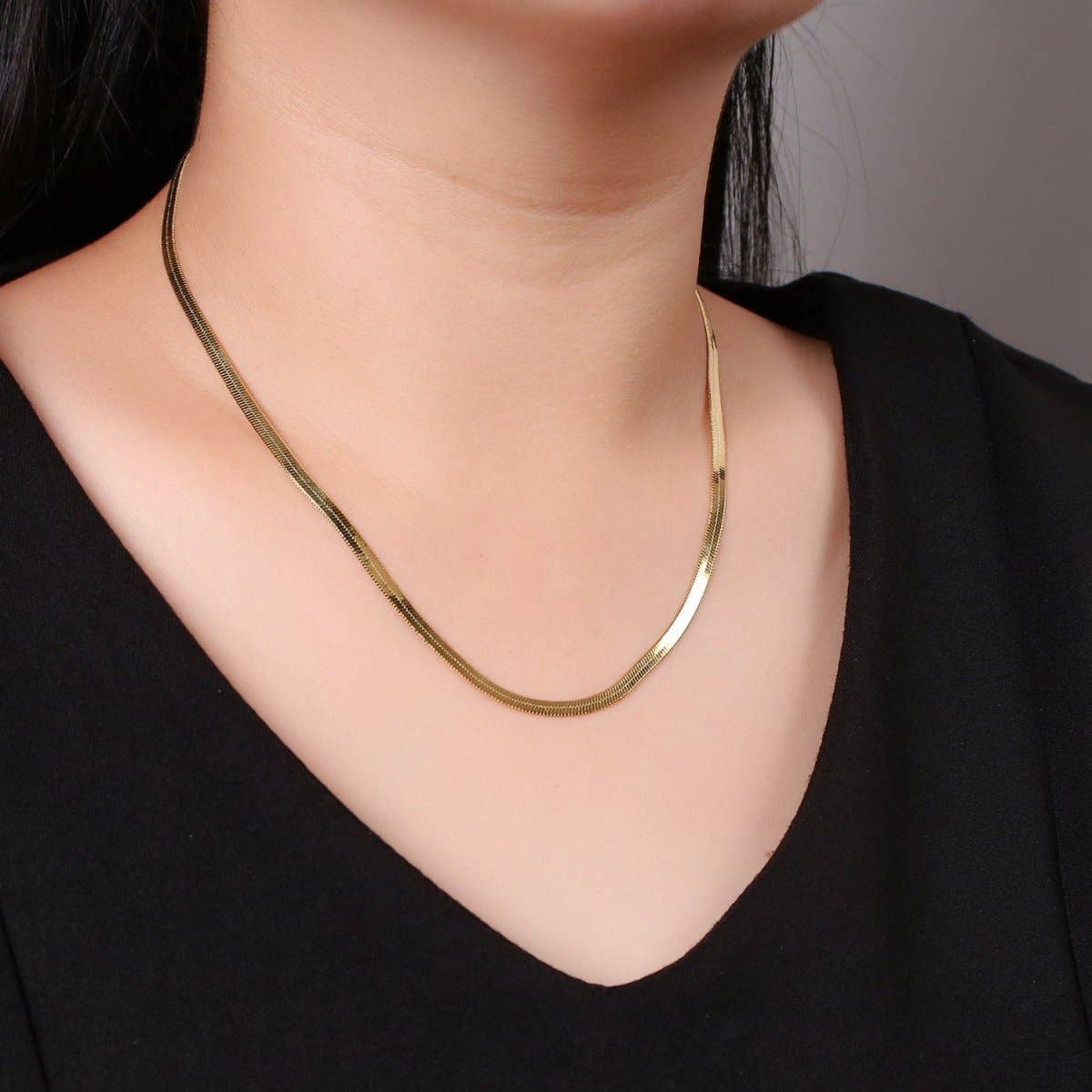 Vermeil Herringbone Chain Gold Plated over Sterling Silver Bold Necklace 3, 4, 5mm wide Herringbone Chain for Layering Necklace 16, 18, 20 Inch | CN-766 - CN-781, 930, 931, 932, 949, 950, 970  Clearance Pricing: 20 / 5mm