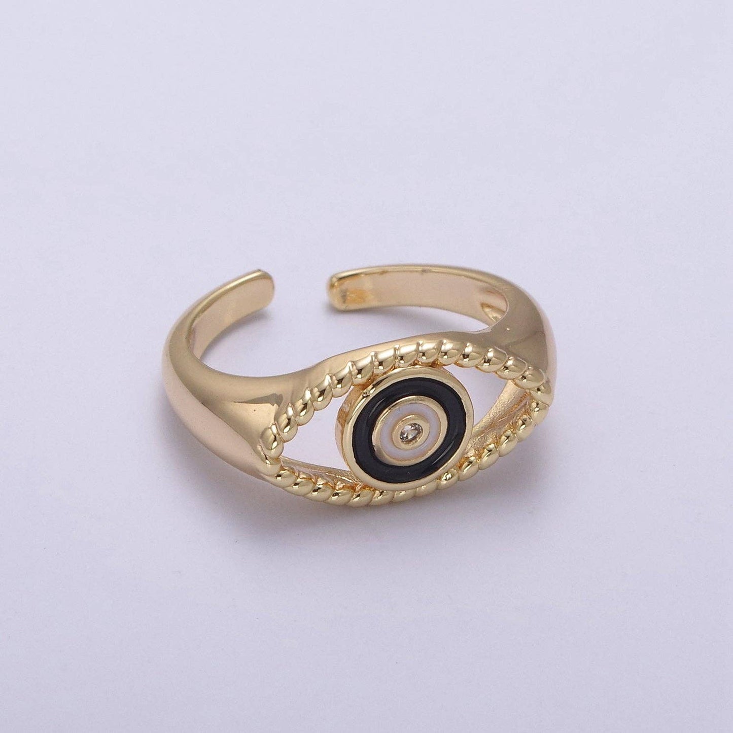 Gold Filled Colorful Evil Eye Open Ring U254 U255 U256 U257: Blue