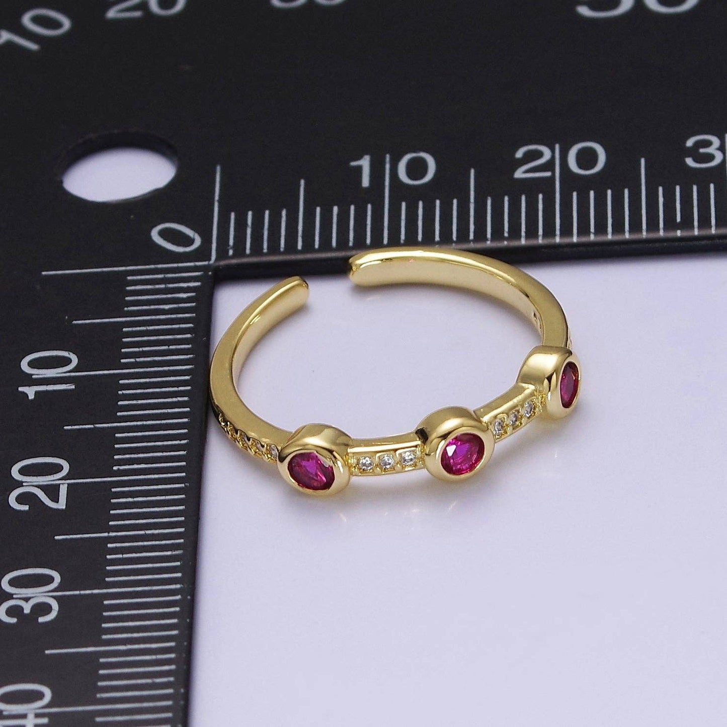 Dainty pink green clear stone ring stackable ring cubic cz: Green