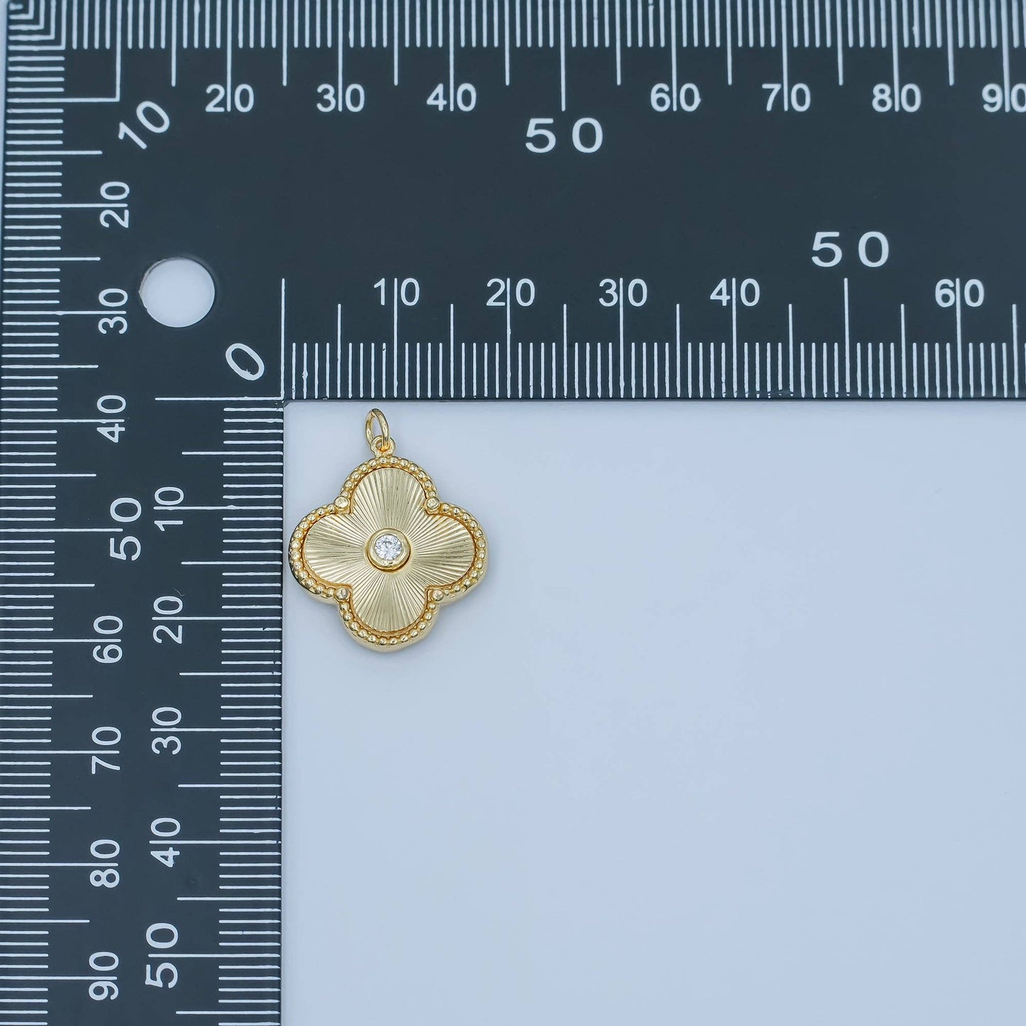 24K Gold Filled 20mm CZ Sunburst Flower Charm | M186