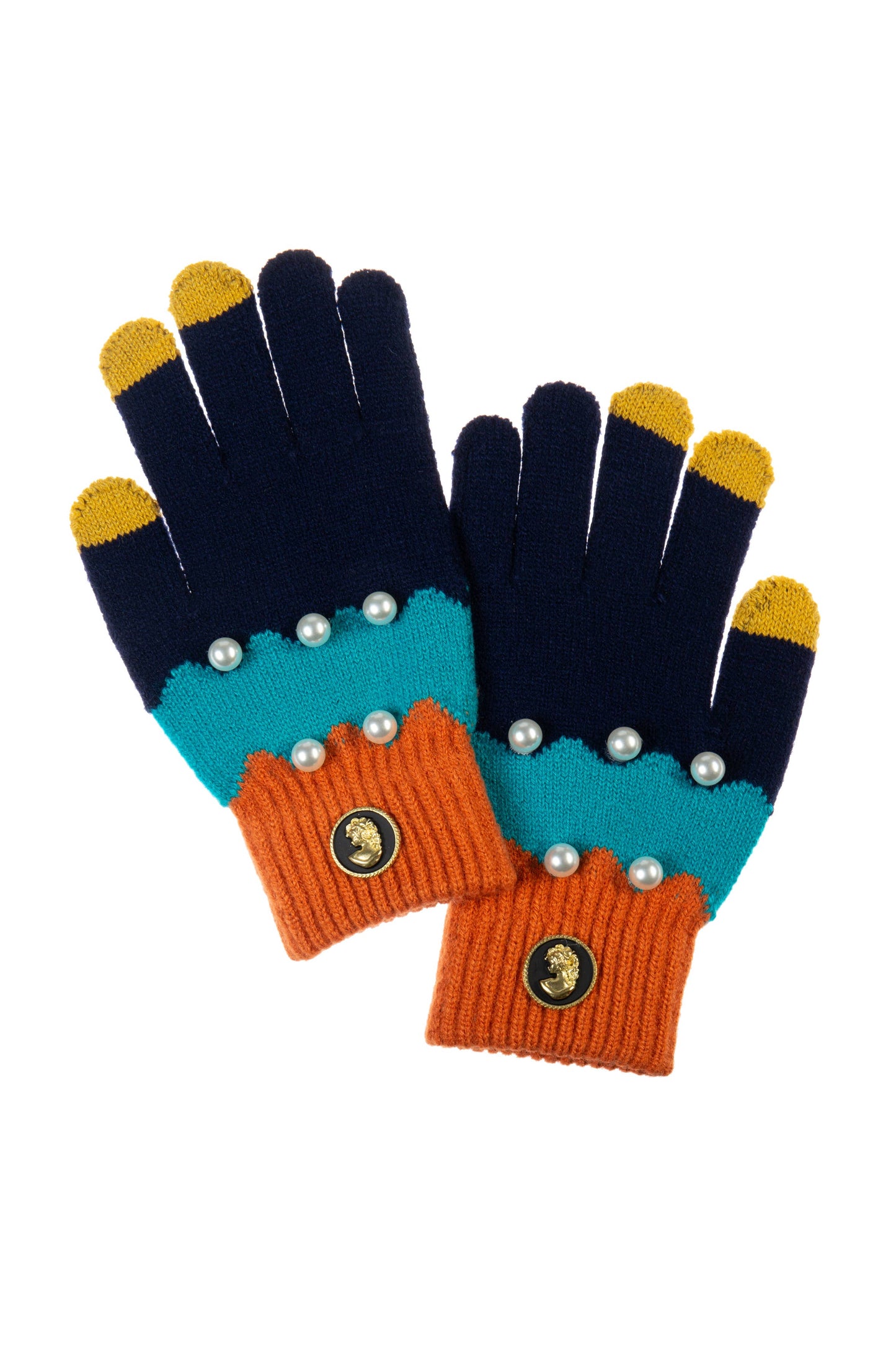 Pearl Color Matching Touch Screen Gloves : Pink