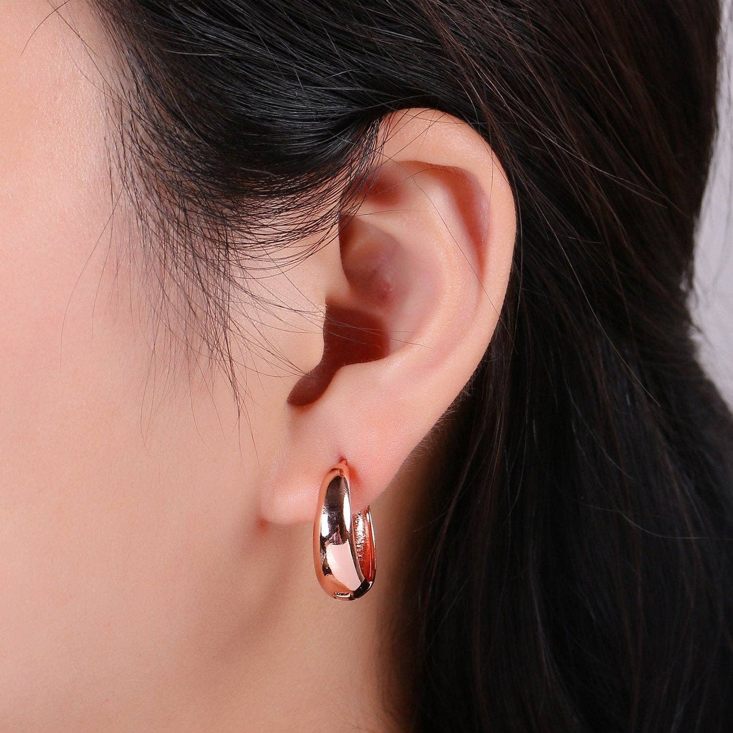 24k Vermeil Gold Earrings, Huggie Earring, Tiny Earrings, Smooth Plated Earrings, Handmade Earring, Everyday Wear Earrings, 20mm Earring K-702 K-704: Gold