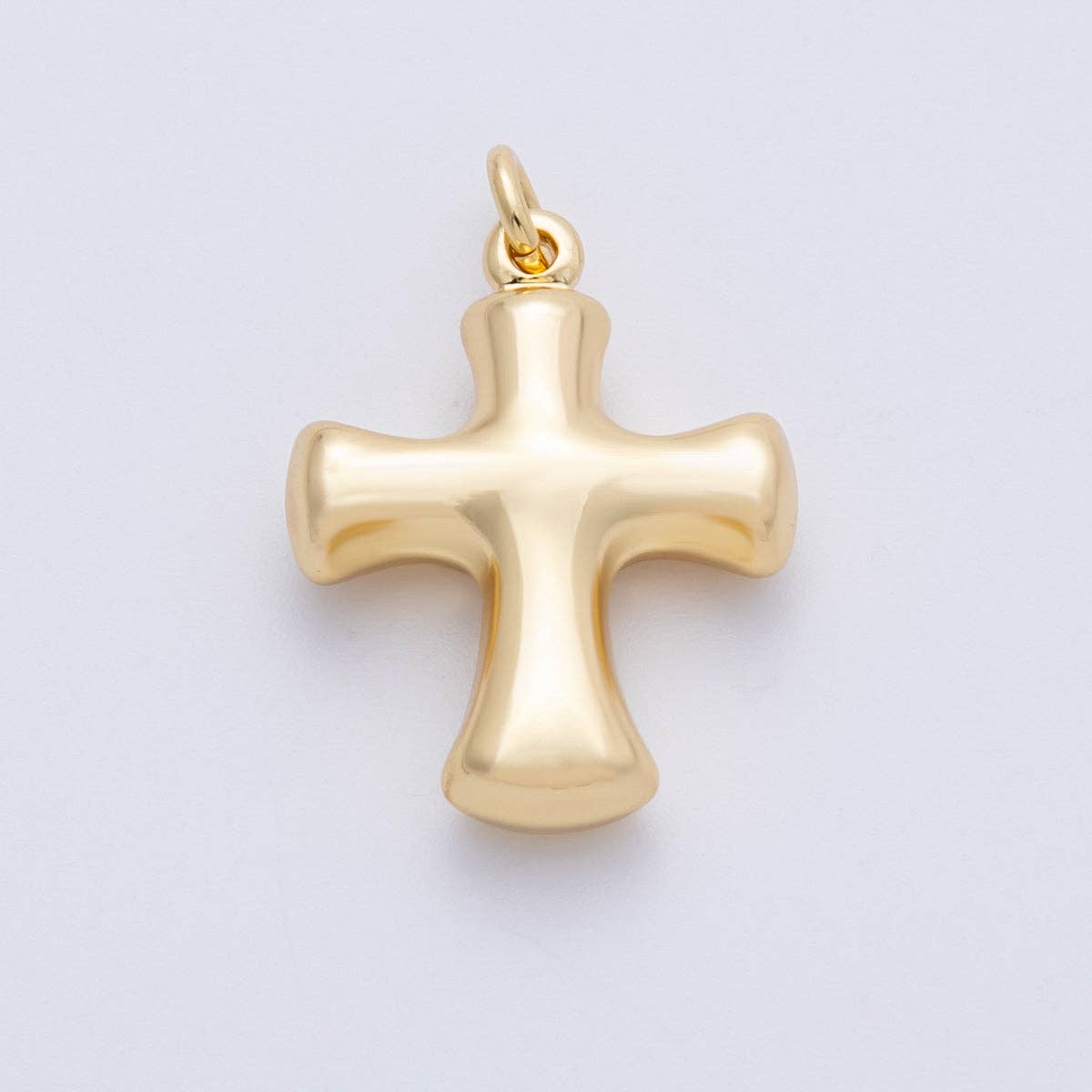 18K Gold Filled 27mm Golden Plain Chunky Cross Charm | Charms-00154