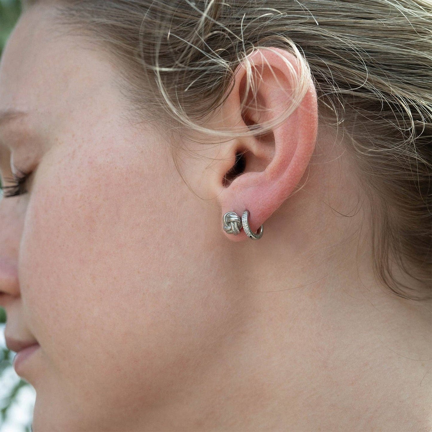 18K Gold PVD Stainless Steel CZ Mini Huggie Earrings: Gold
