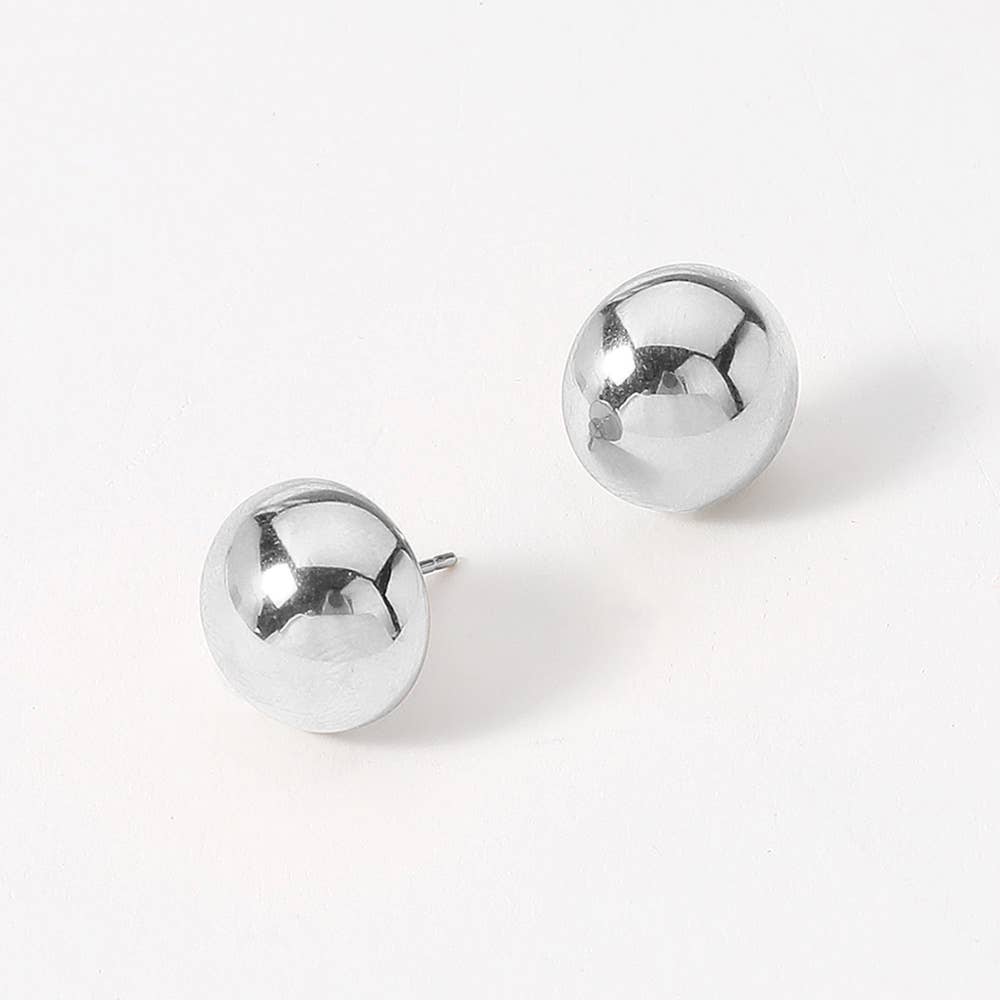 18K Gold Dipped Stainless Steel Dome Stud Earrings
: Gold