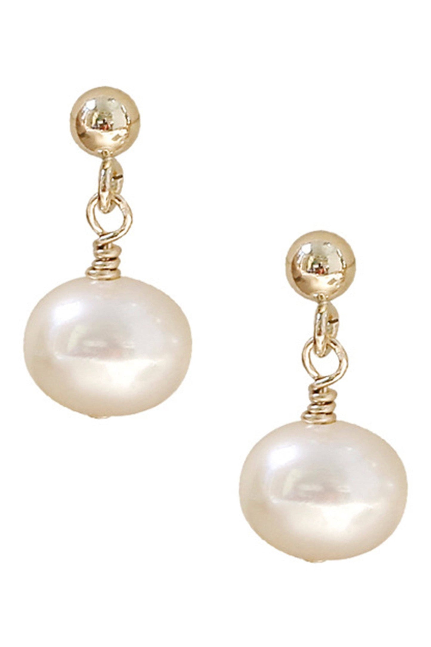 Fresh Water Pearl Bead Earrings : Pink